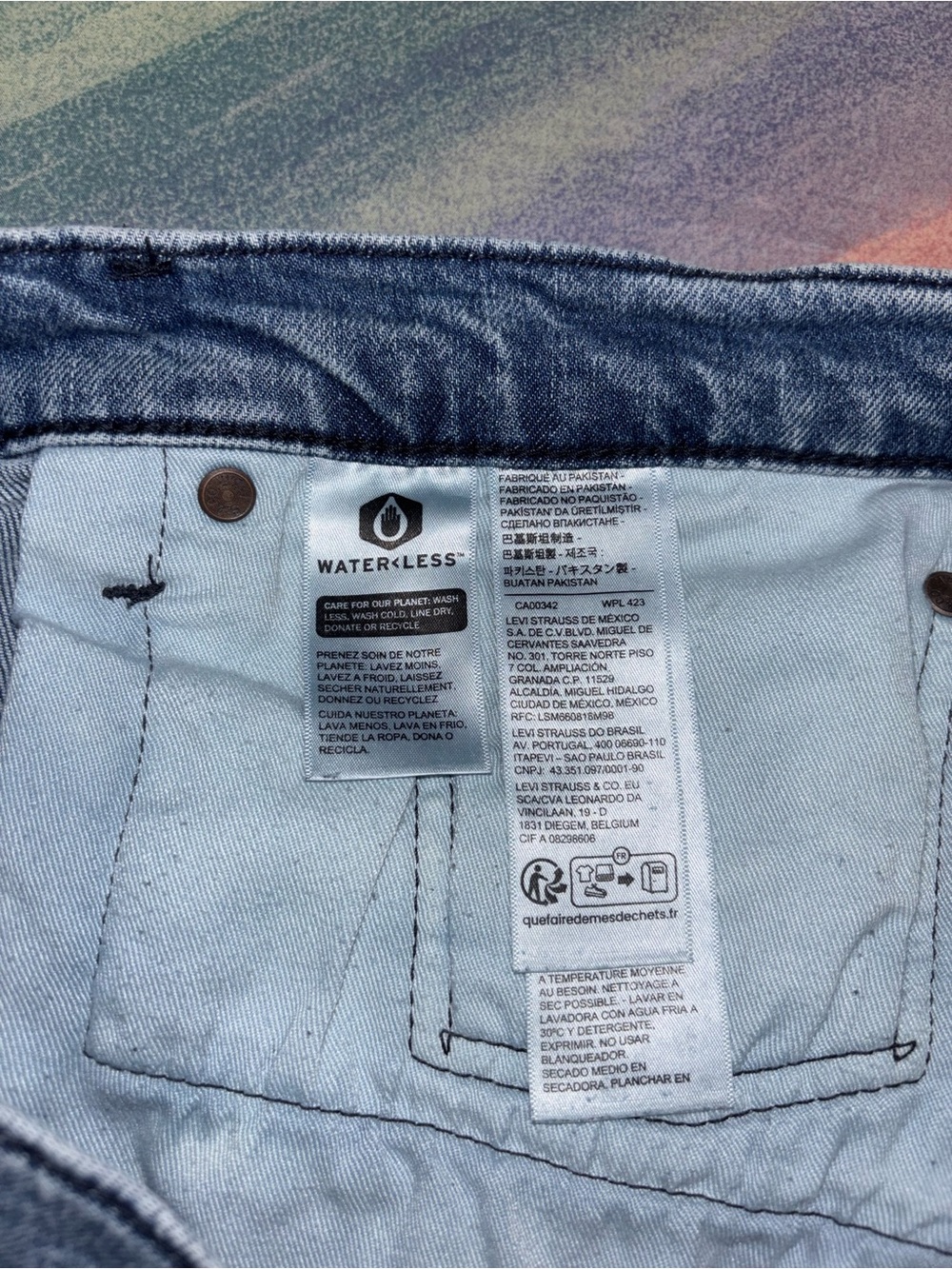 Levis 502 Premium Jeans Mens size blue Wash Stretch Denim size 38x32 - Picture 8 of 9